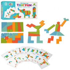 Дерев’яна логічна гра Танграм Tree Toys, 21 фігурка та 20 карток-завдань