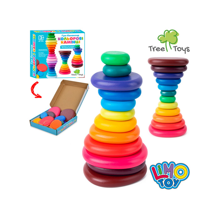 Гра-балансир Кольорові камінці Tree Toys, 12шт
