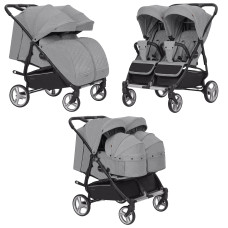 Коляска універсальна CARRELLO Connect CRL-5502/1 Rock Gray для двійні,люлька-переноска  MOQ