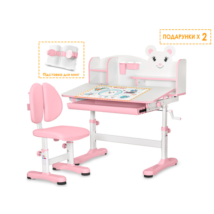 Комплект парта і стілець Evo-Kids BD-29 Panda XL