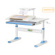 Дитячий стіл ErgoKids TH-310 з полицею S30 Blue  - стільниця біла / накладки на ніжках блакитні