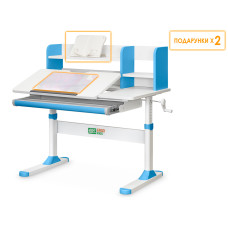 Дитячий стіл Ergokids TH-330 Blue  - стільниця біла / накладки на ніжках блакитні