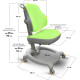 Крісло дитяче ErgoKids GT Y-402 ortopedic green - оббивка зелена однотонна