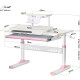 Дитячий стіл ErgoKids TH-310 з полицею S30 Pink