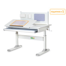 Дитячий стіл ErgoKids TH-325 Grey  - стільниця біла / накладки на ніжках сірі