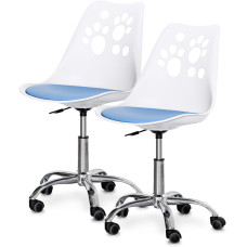 Комплект (2шт) дитячих крісел Evo-Kids Indigo White/Blue (арт H-232 W/BL-Х2) - пластик білий / подушка блакитна