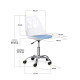 Комплект (2шт) дитячих крісел Evo-Kids Indigo White/Blue (арт H-232 W/BL-Х2) - пластик білий / подушка блакитна