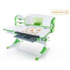 Стіл Evo-kids Aivengo (L) Green  - стільниця біла / ніжки білі з зеленим