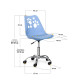 Комплект (4шт) дитяче крісло Evo-Kids Indigo Blue (арт H-232 BL/BL-Х4) - пластик блакитний / блакитна подушка