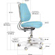 Дитяче крісло Evo-Kids Mio Ergo Lite Blue  - оббивка блакитна однотонна