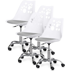 Комплект (4шт) дитяче крісло Evo-Kids Indigo White/Grey (арт H-232 W/G-Х4) - пластик білий/подушка сіра