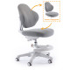 Дитяче крісло Evo-Kids Mio Classic Grey  - оббивка сіра однотонна