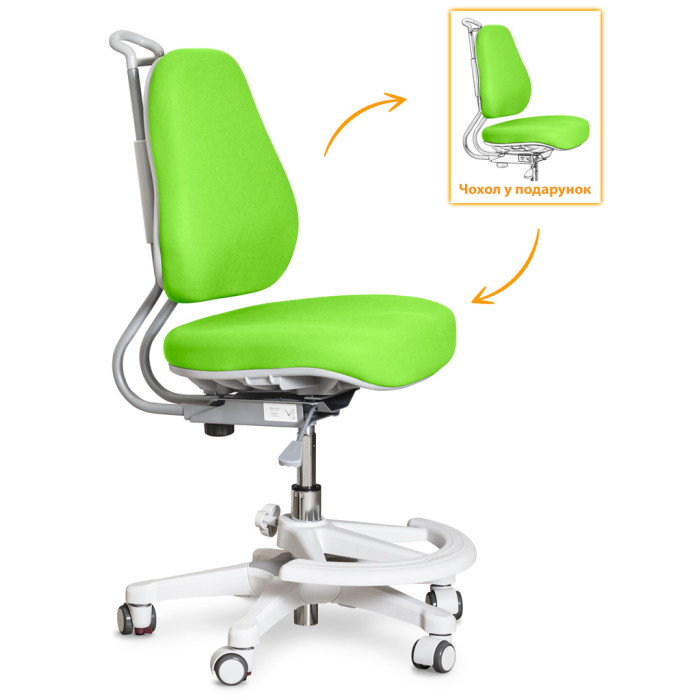 Дитяче крісло Evo-Kids Mio Ergo Lite Green  - оббивка зелена однотонна