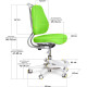 Дитяче крісло Evo-Kids Mio Ergo Lite Green  - оббивка зелена однотонна