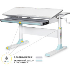 Дитячий стіл Mealux Edmonton Multicolor BL Lite  - стільниця біла / накладки сірі і блакитні