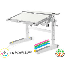 Дитячий стіл Mealux Ergowood M Multicolor TG Energy  - cтільниця береза / накладки на ніжках сірі