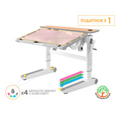 Дитячий стіл Mealux Ergowood L Multicolor MG Energy  - стільниця клен / накладки на ніжках сірі