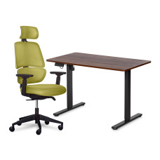 Комплект Mealux PowerDesk Lite Walnut + Leo Air Plus Green