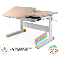 Дитячий стіл Mealux RichWood Multicolor MG  - стільниця клен / накладки на ніжках сірі