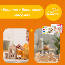 Комплект Будинок з верандою + Тварини на фермі Igroteco