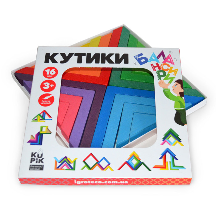 Кутики 16 ел. Розвивальна іграшка балансир Igroteco
